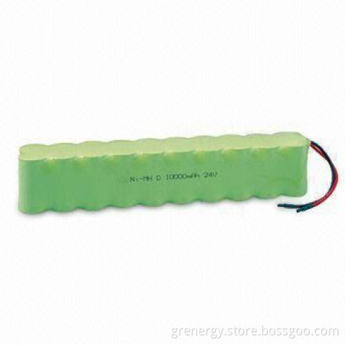 NiMH Battery Pack, 24V, 10,000mAh (20 x D) Capacity, Measures 340 x 68 x 64mm